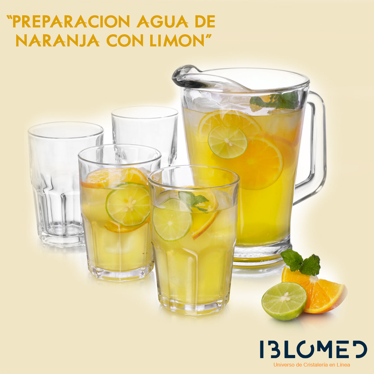 Jarra de agua fresca con rodajas de naranja para dar sabor ai generado