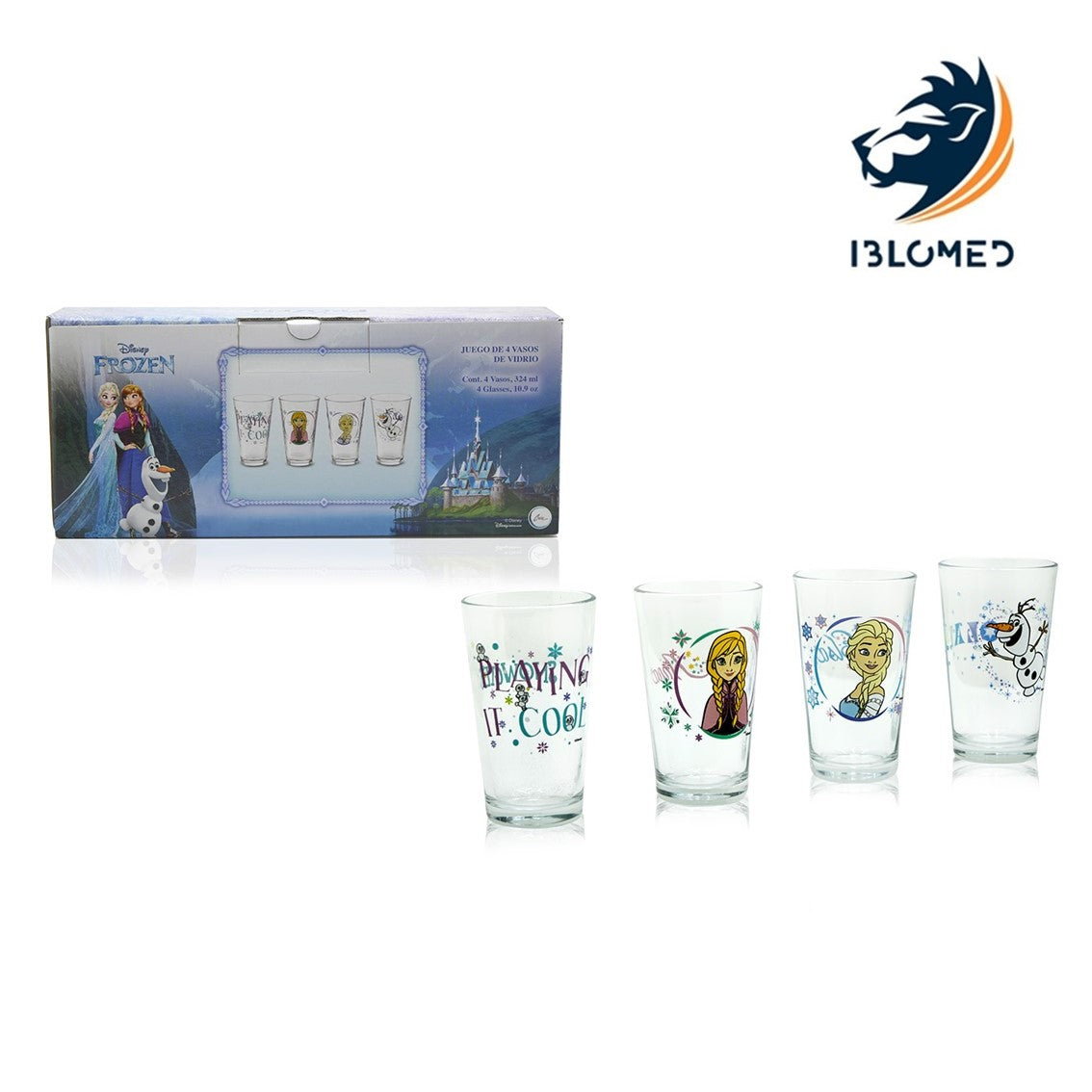 Vasos Vidrio Frozen 324ml Juego 4 Pzas Bebida Niñas Libbey Libbey 1715500